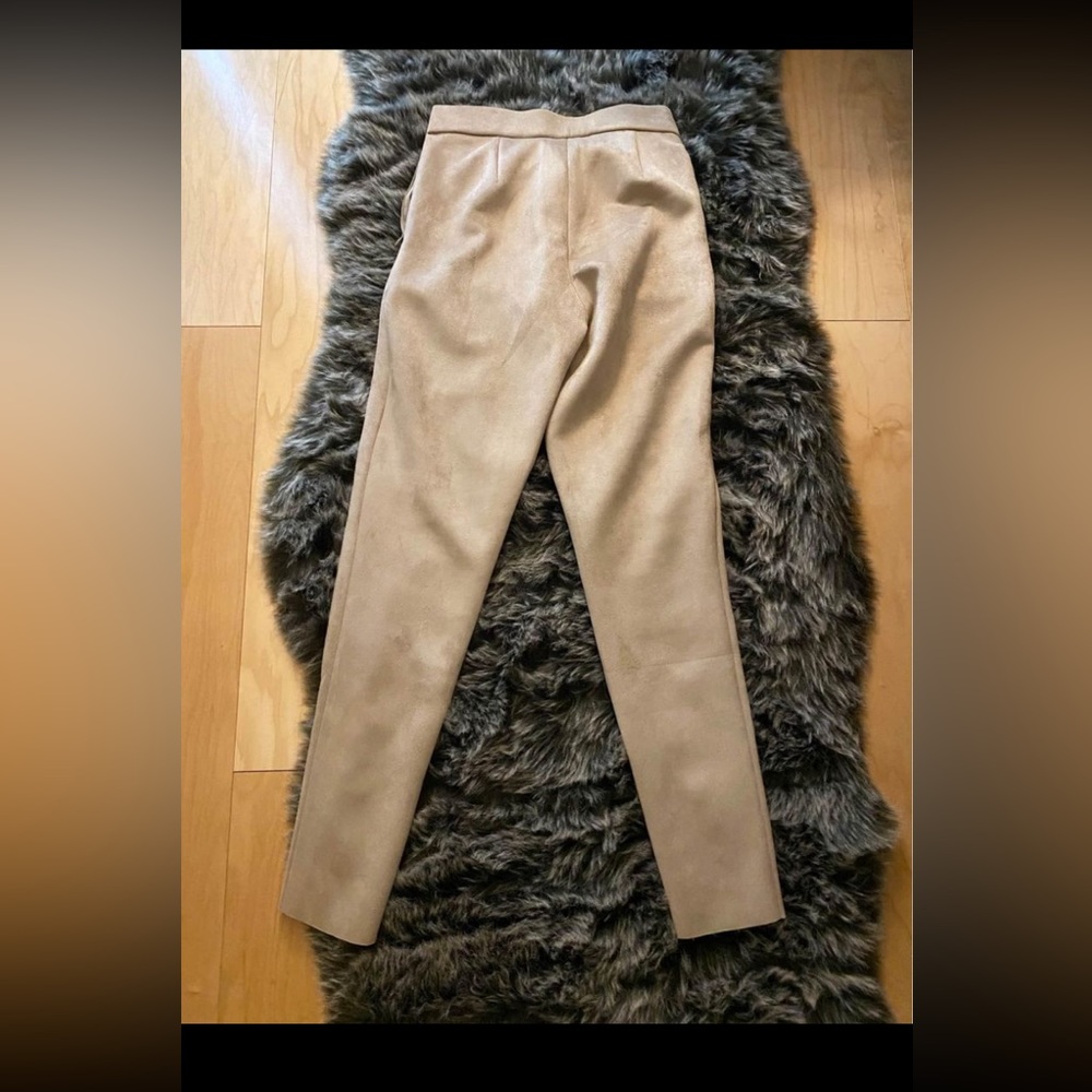 Suede zara leggings nude color size xs